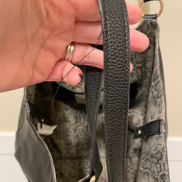 Seven Dreams Black Faux Leather Handbag with Decorative Tassel - Picture 7 of 8